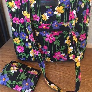 Vera Bradley iconic tote and trifold wallet